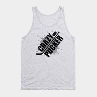 Crazy Pucker - funny hockey player Tank Top